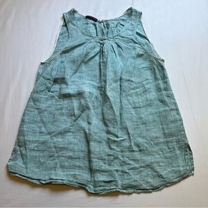 OSKA blue green linen sleeveless tank top
